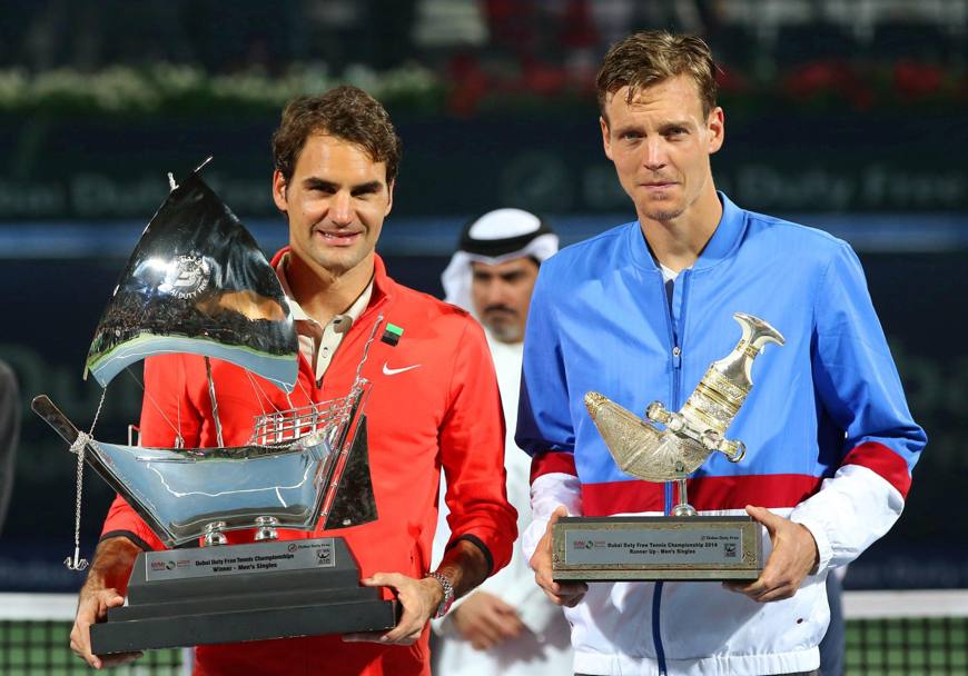 Federer e Berdych, vincitore e sconfitto. Epa